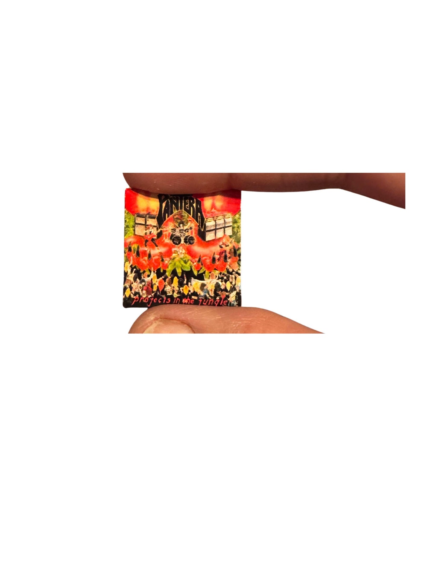 Miniature Pantera Vinyl Records – 1:12 Scale Dollhouse Music Decor | Heavy Metal Mini Album Collection