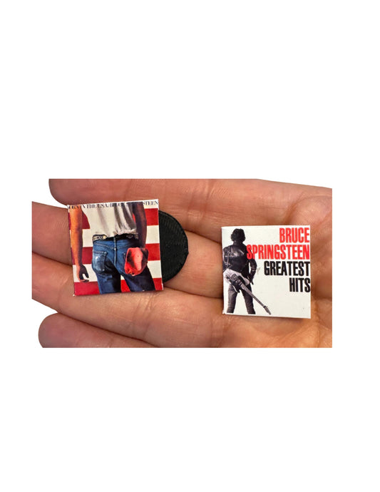 Miniature Bruce Springsteen Vinyl Records | 1:12 Scale Dollhouse Collectible