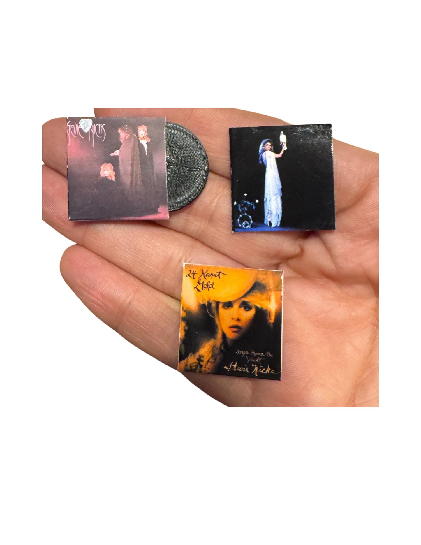 Miniature Stevie Nicks Vinyl Records – 1:12 Scale Dollhouse Music Decor