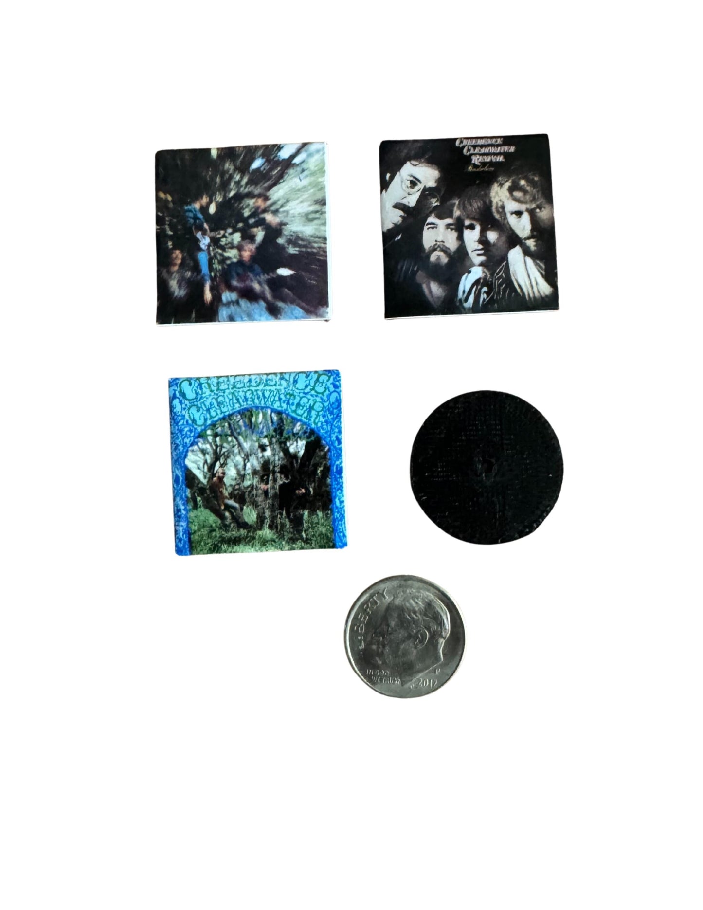 Creedence Clearwater Revival  Miniature CCR Vinyl Records – 1:12 Scale Dollhouse Music Decor
