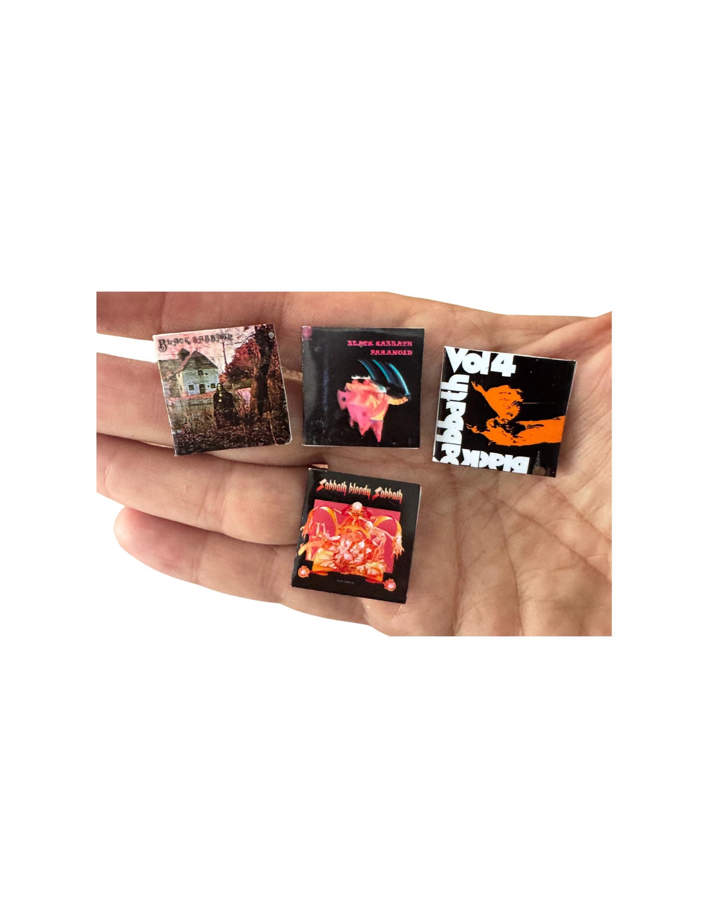 Black Sabbath Mini Vinyl Albums 1:12 Scale - Dollhouse Music Decor