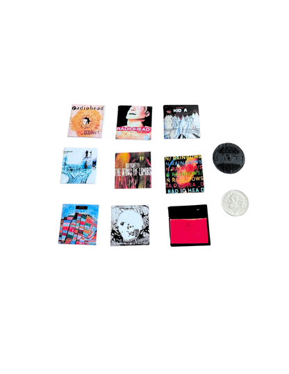 Radiohead Miniature Vinyl Records – 1:12 Scale Dollhouse Albums