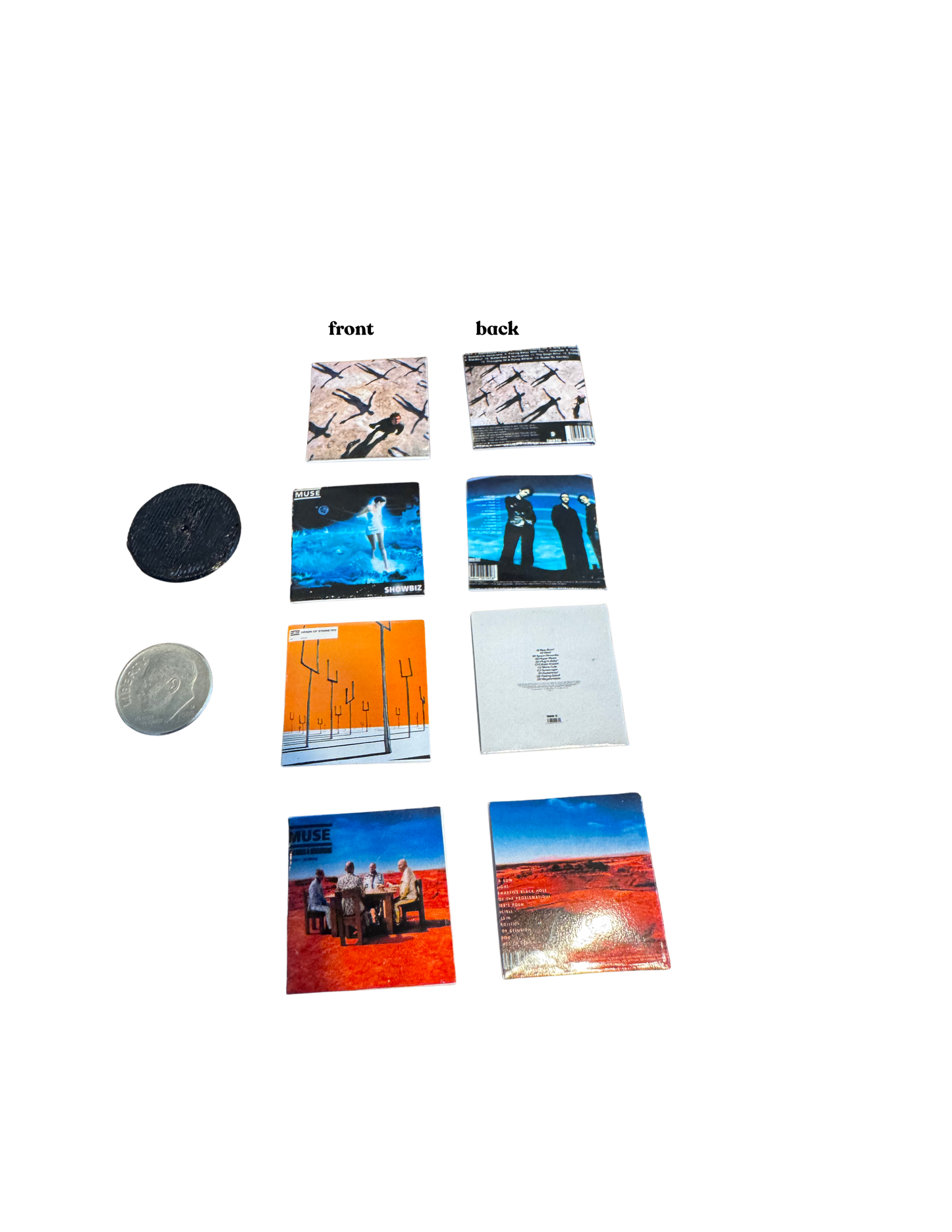 Muse Miniature Vinyl Albums – 1:12 Scale Dollhouse Records – Full Set Available – Tiny Record Collection