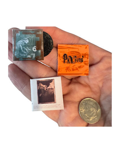 Pixies Miniature Vinyl Albums – 1:12 Scale Dollhouse Records – Indie Rock Miniatures – Tiny Record Collection