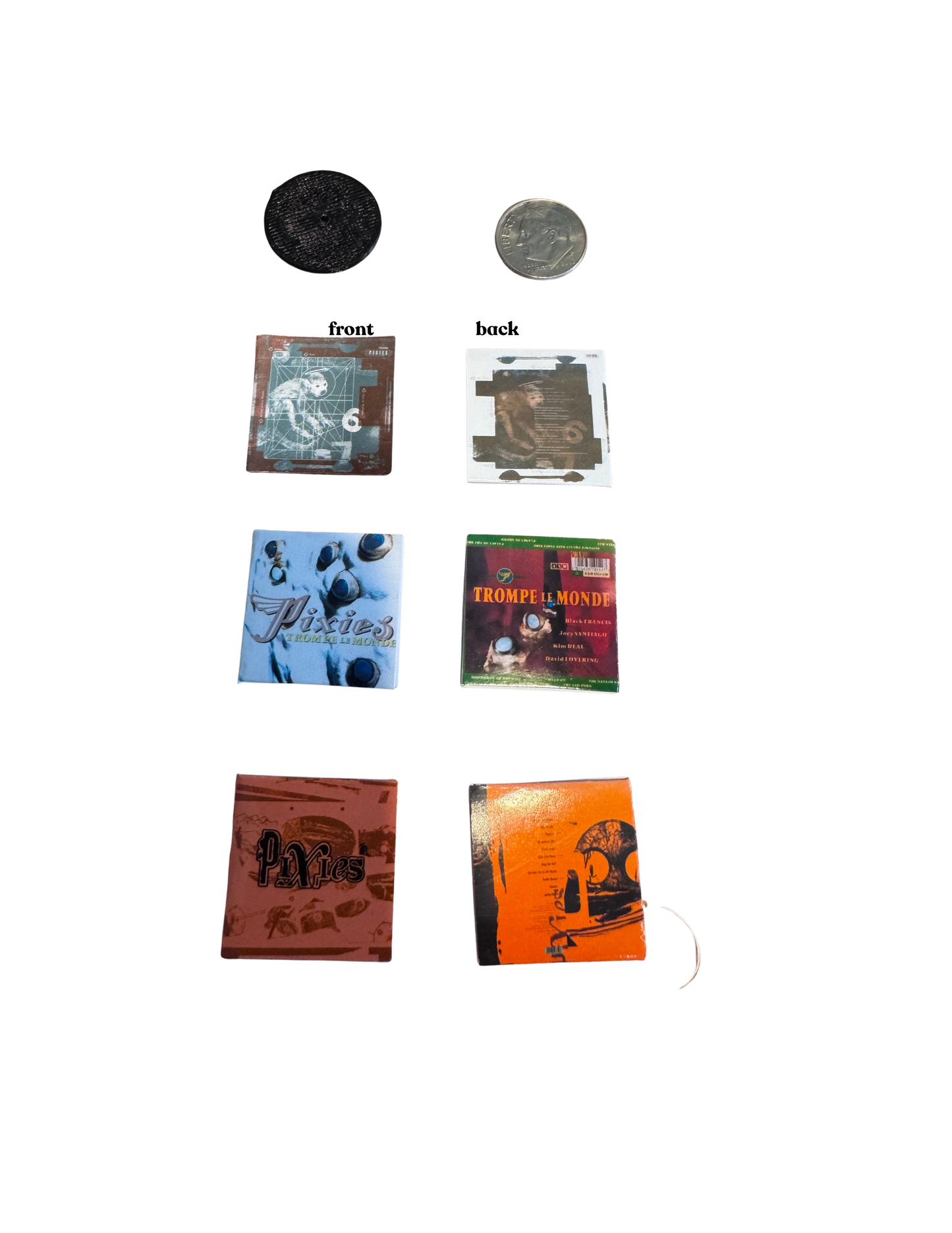 Pixies Miniature Vinyl Albums – 1:12 Scale Dollhouse Records – Indie Rock Miniatures – Tiny Record Collection