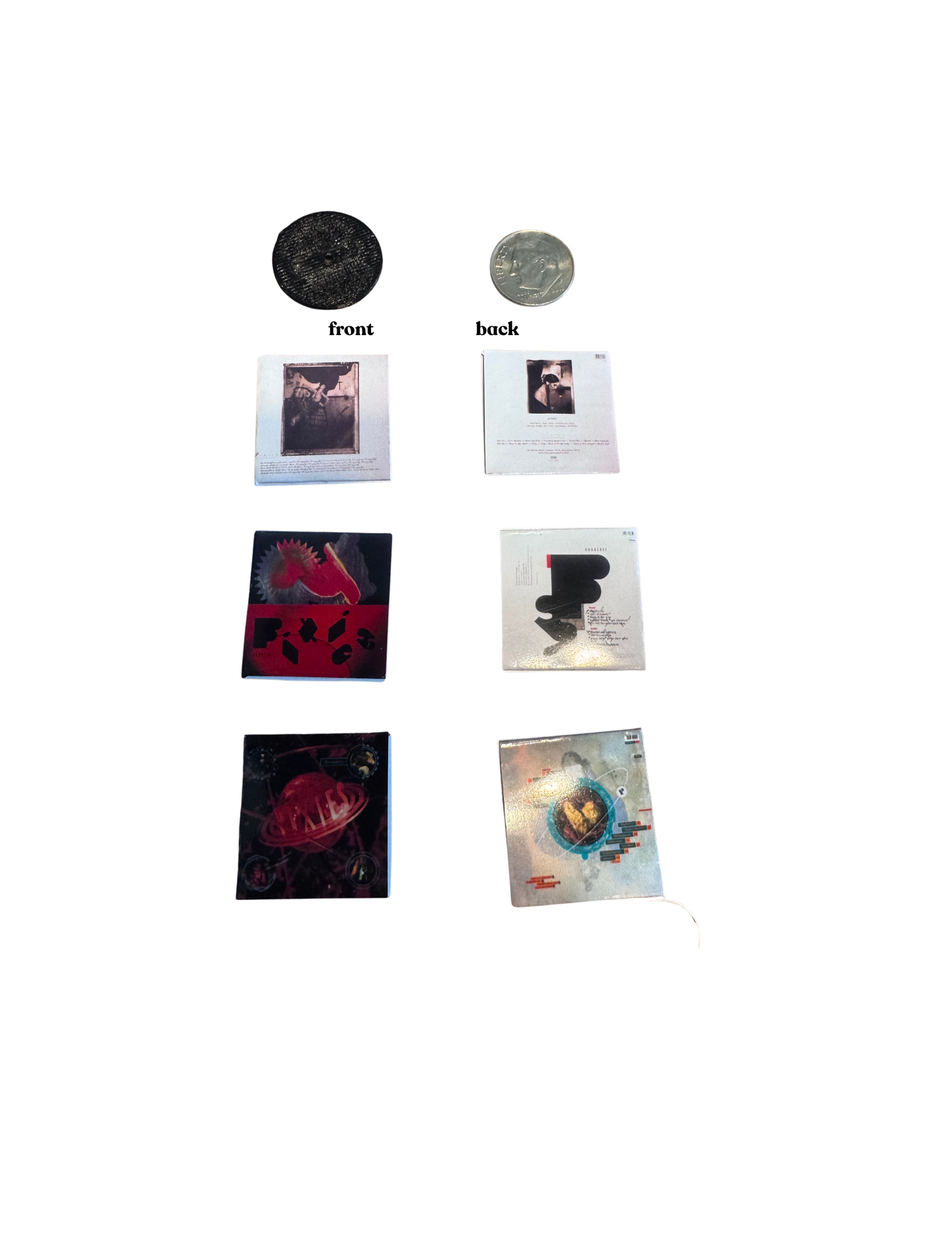 Pixies Miniature Vinyl Albums – 1:12 Scale Dollhouse Records – Indie Rock Miniatures – Tiny Record Collection