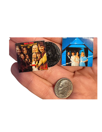 Miniature ABBA Vinyl Records – 1:12 Dollhouse Scale