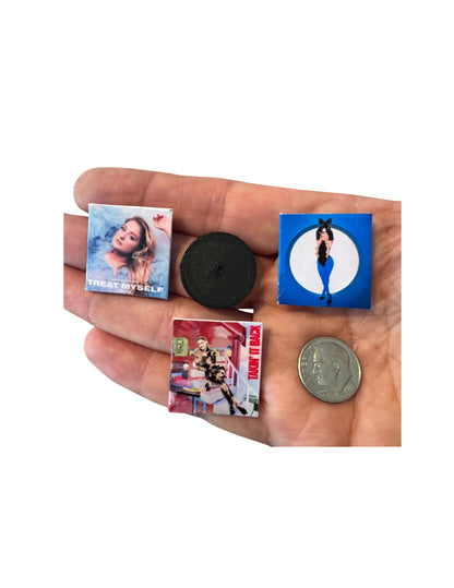 Miniature 1:12 Scale Meghan Trainor Vinyl Album Covers Mini Dollhouse Decor