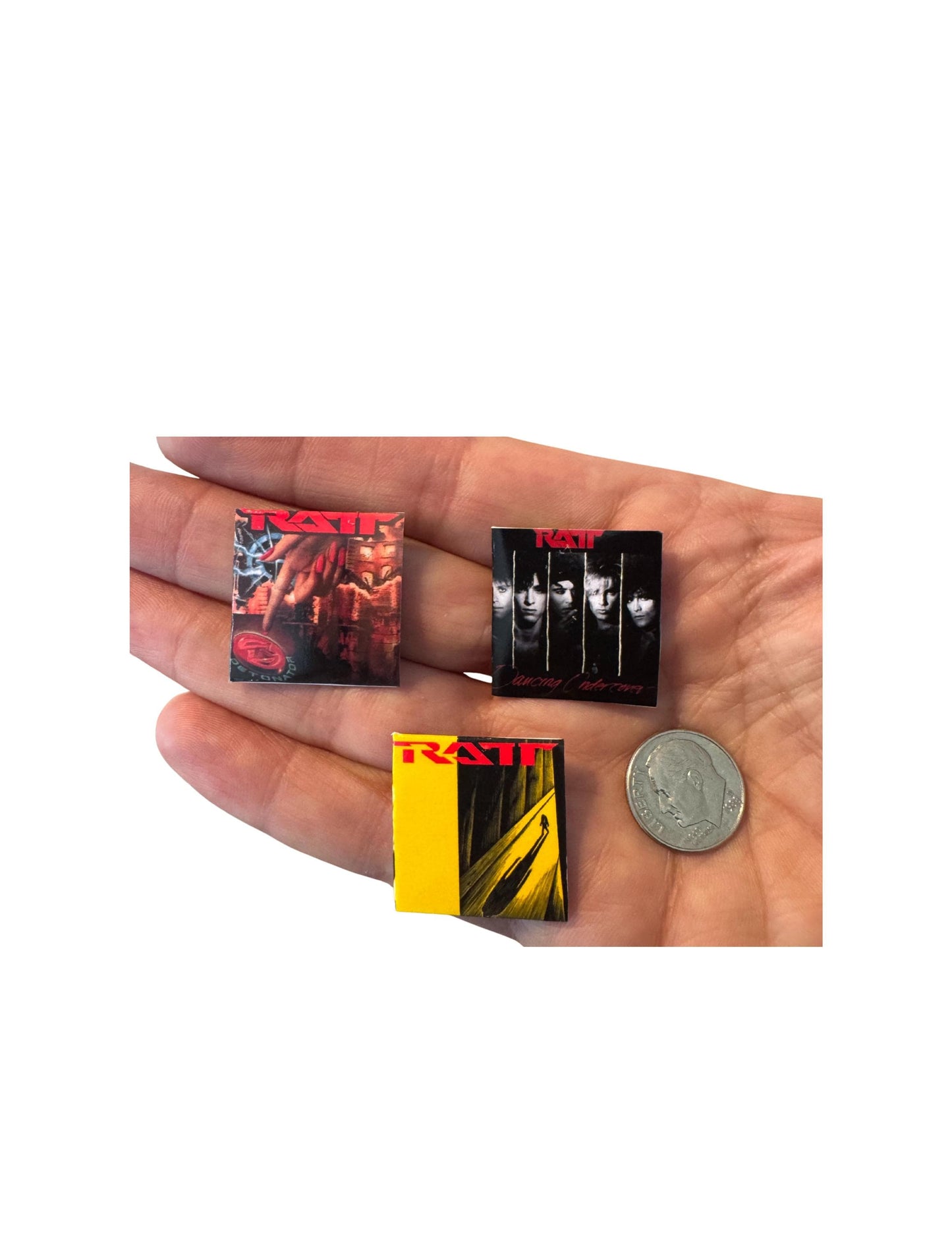 Miniature 1:12 Scale Ratt Vinyl Album Covers Dollhouse Decor