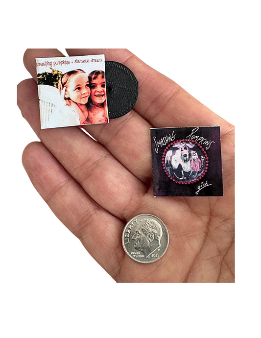 Mini Smashing Pumpkins Albums – 1:12 Scale Dollhouse Vinyl Record Decor