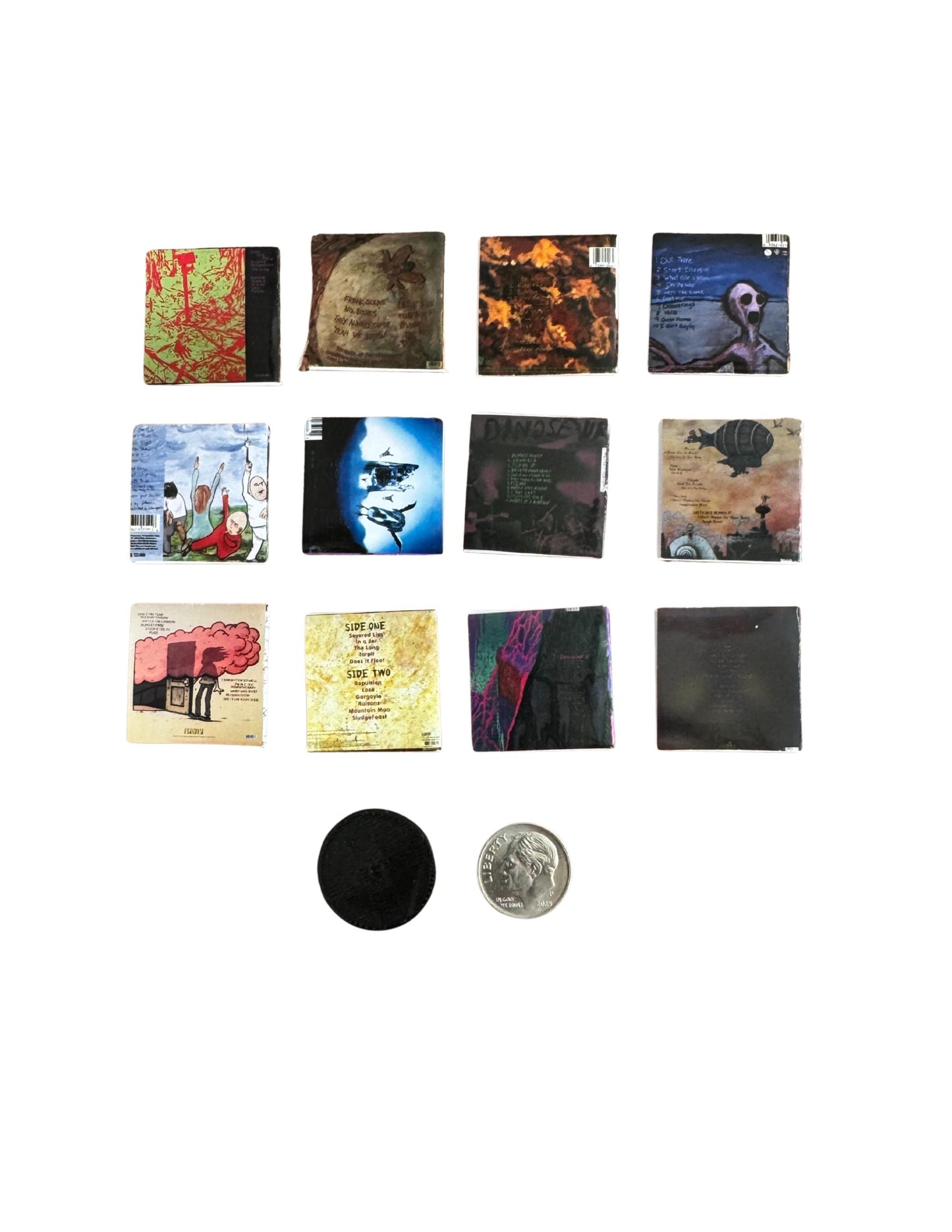 Dinosaur Jr. Miniature Vinyl Albums – 1:12 Scale Dollhouse Music Decor