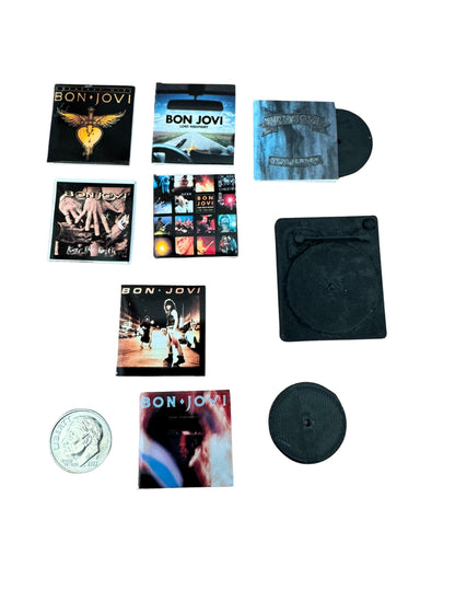 Miniature Bon Jovi Album Covers 1:12 Scale - Dollhouse Rock Decor