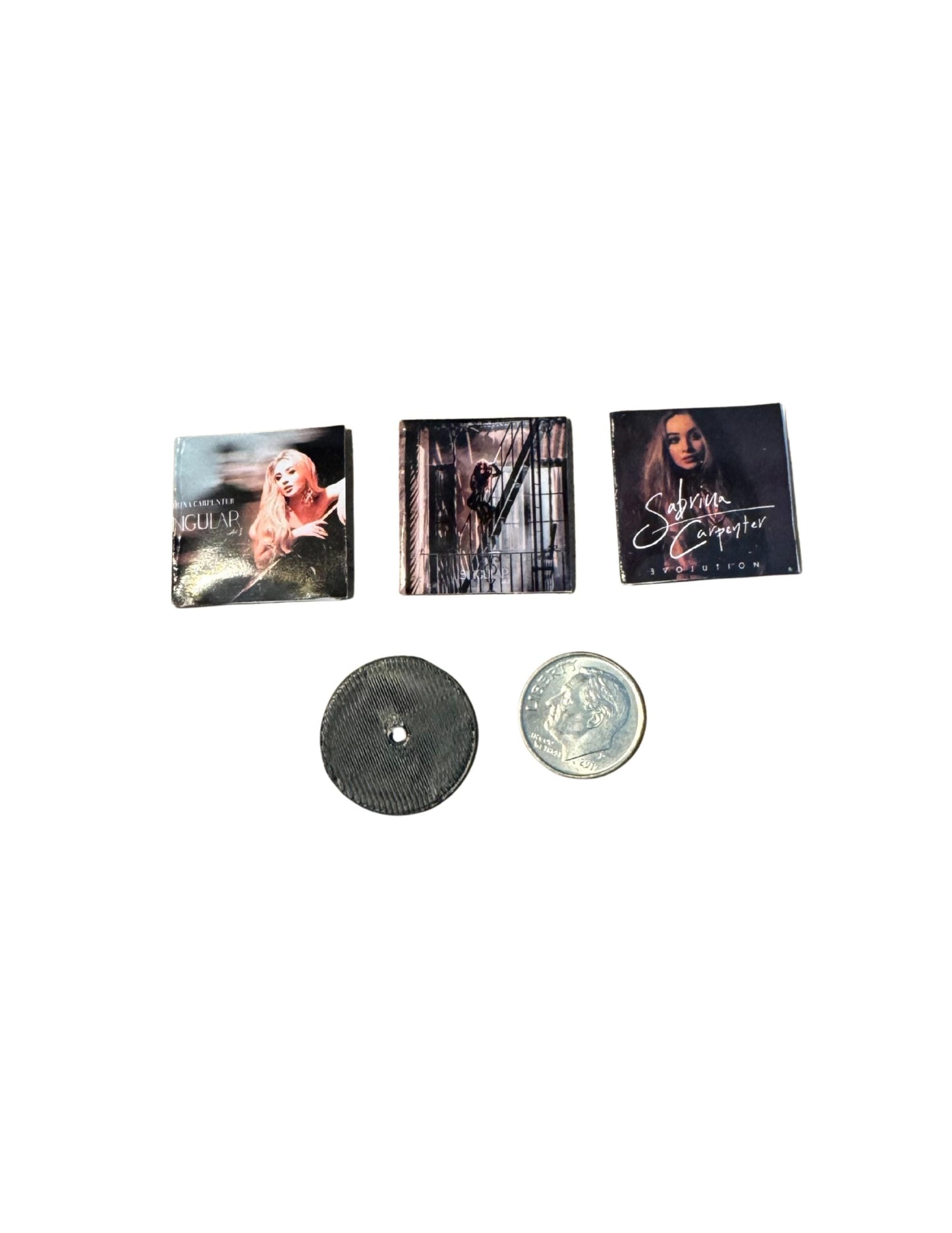 Mini Sabrina Carpenter Vinyl Albums with Mini Records Fan Gift Dollhouse Miniature