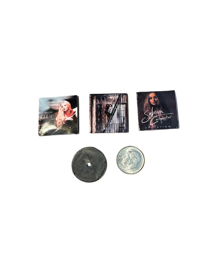 Mini Sabrina Carpenter Vinyl Albums with Mini Records Fan Gift Dollhouse Miniature