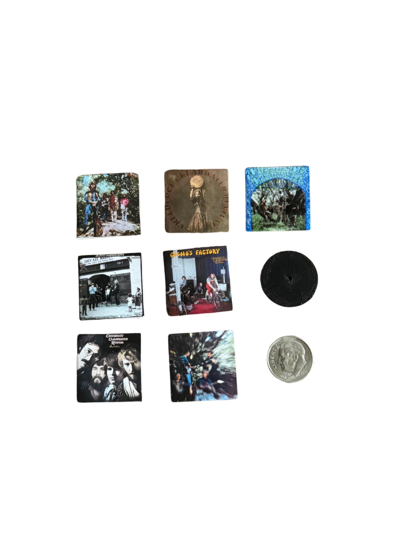 Creedence Clearwater Revival  Miniature CCR Vinyl Records – 1:12 Scale Dollhouse Music Decor