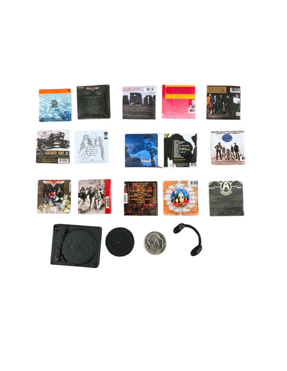 Miniature Aerosmith Vinyl Records | 1:12 Scale Dollhouse Rock Albums