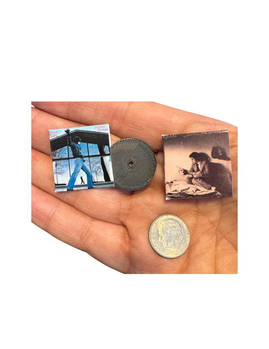 Miniature Billy Joel Vinyl Record Albums, 1:12 Scale Tiny Gifts