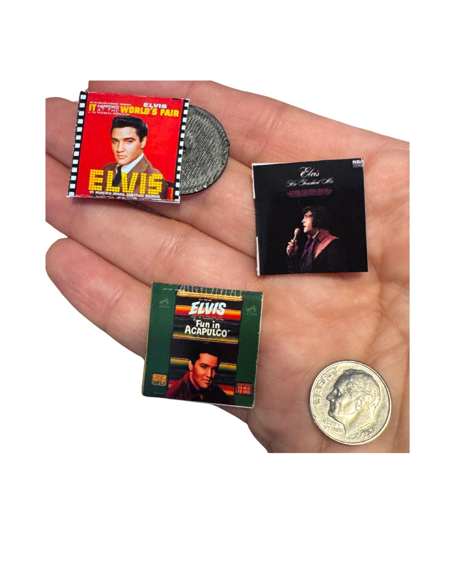 Miniature Elvis Presley Vinyl Records | 1:12 Scale Dollhouse Decor