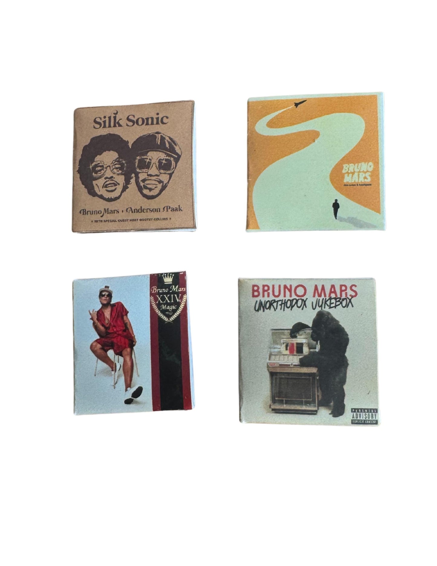 Miniature Bruno Mars Vinyl Records - 1:12 Scale Collectible Albums