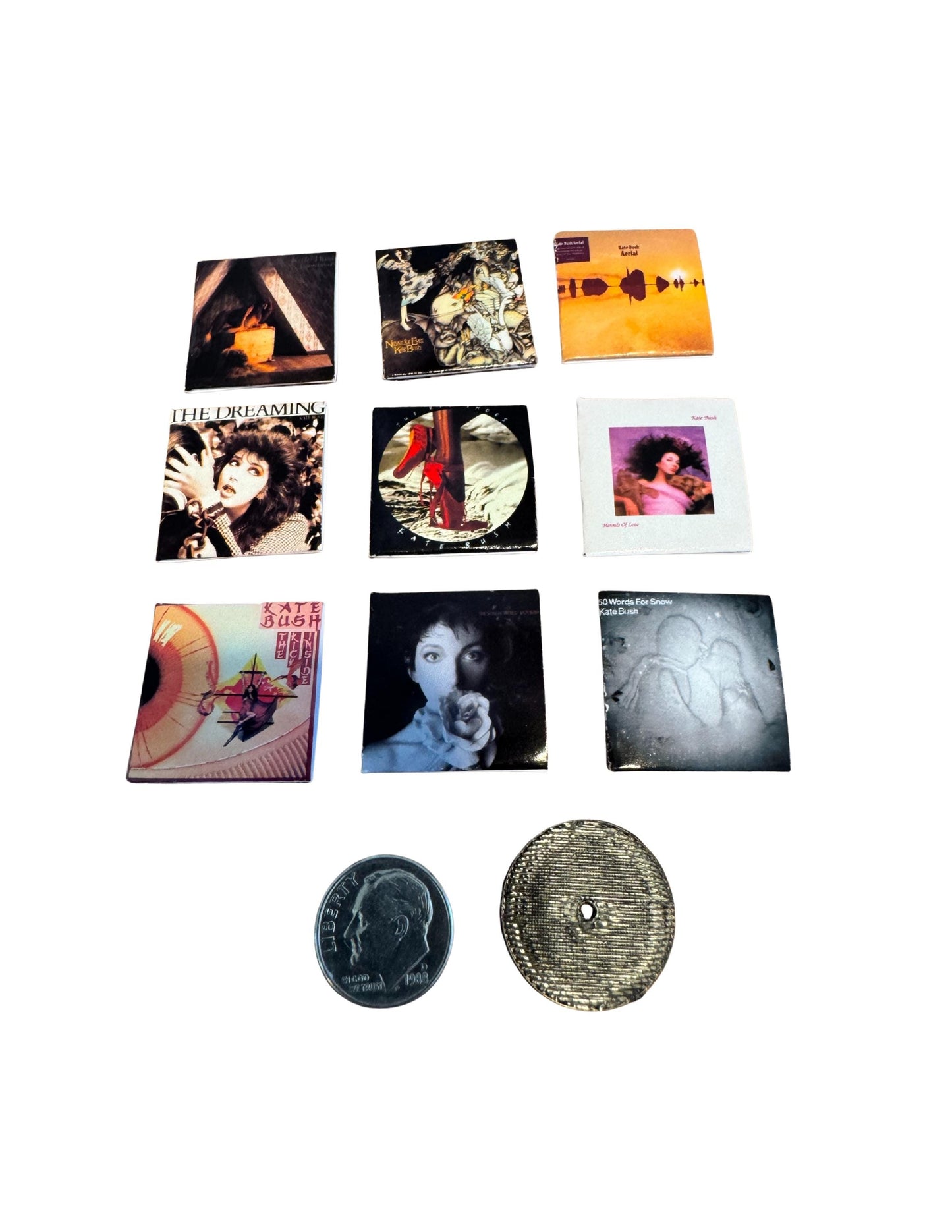 Miniature Kate Bush Vinyl Records – 1:12 Scale Dollhouse Music Tiny Décor