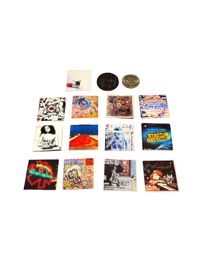 Miniature Red Hot Chili Peppers Vinyl Records – 1:12 Scale Dollhouse Music Decor