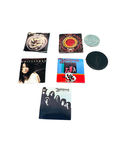 Miniature Whitesnake Vinyl Album Covers, 1:12 Scale Rock Dollhouse Decor