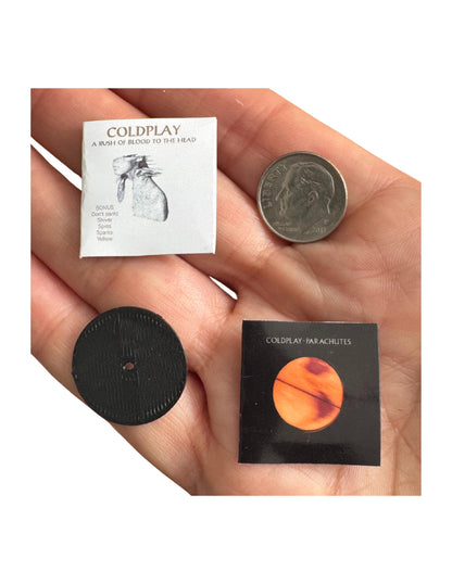 Miniature Coldplay Vinyl Records – 1:12 Scale Dollhouse Collectibles