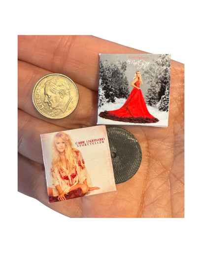 Miniature Carrie Underwood Vinyl Records | 1:12 Scale Dollhouse Collectible