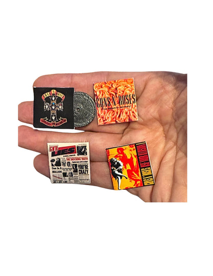 Miniature Guns N’ Roses Vinyl Records | 1:12 Scale Dollhouse Music Collectible