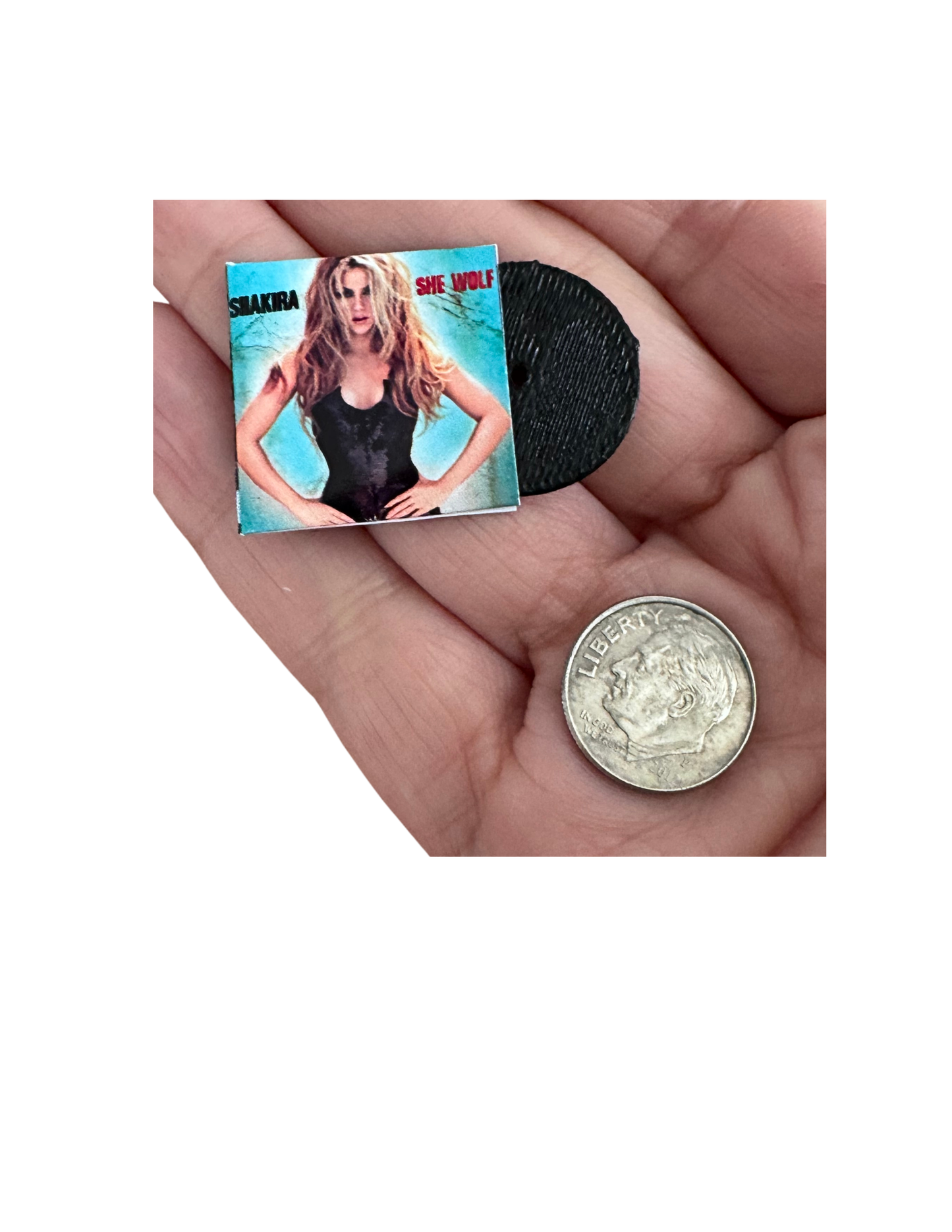 Miniature Shakira Vinyl Records – 1:12 Dollhouse Scale