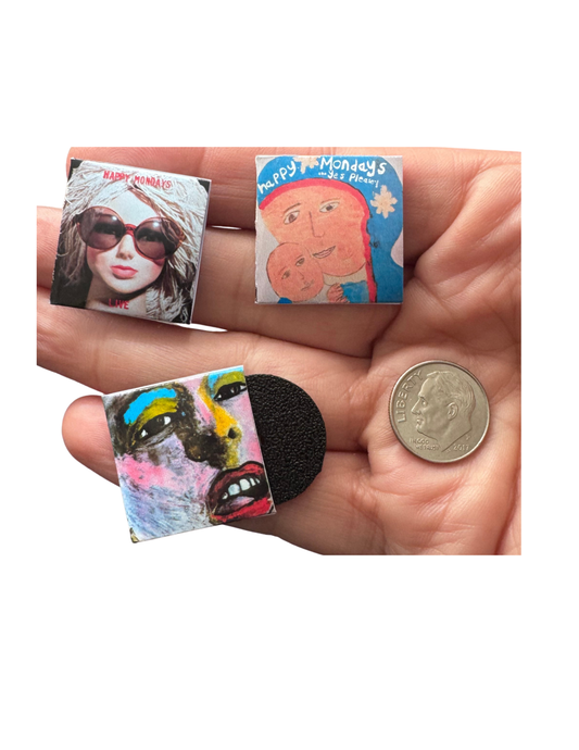 Miniature Happy Mondays Vinyl Records – 1:12 Dollhouse Scale