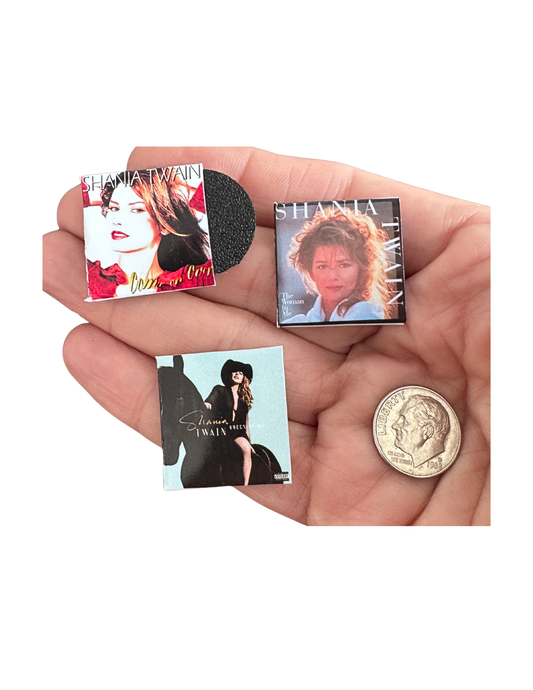 Miniature Shania Twain Vinyl Albums – 1:12 Dollhouse Scale