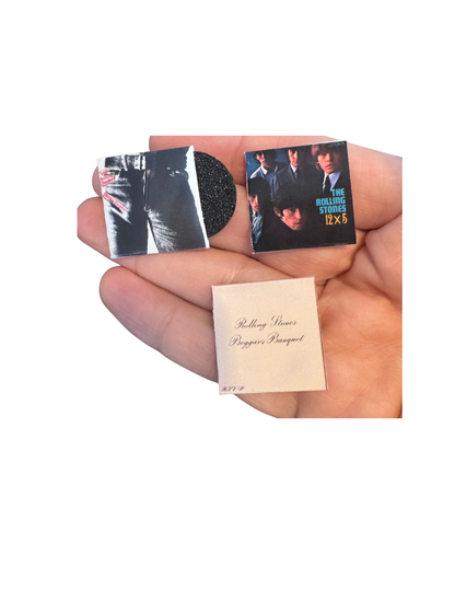 Miniature The Rolling Stones Vinyl Albums – 1:12 Dollhouse Scale