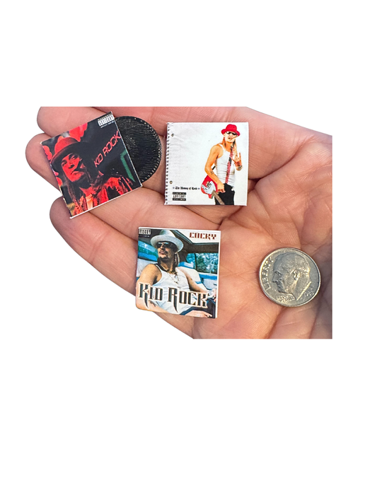 Miniature Kid Rock Vinyl Albums – 1:12 Dollhouse Scale