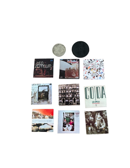 Miniature Led Zeppelin Vinyl Record Album Set - 1:12 Scale Dollhouse Rock