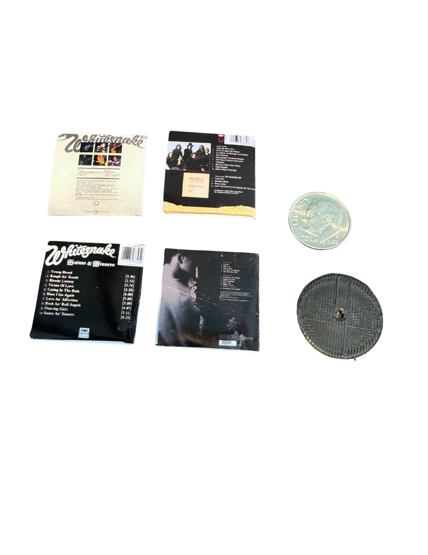 Miniature Whitesnake Vinyl Album Covers, 1:12 Scale Rock Dollhouse Decor