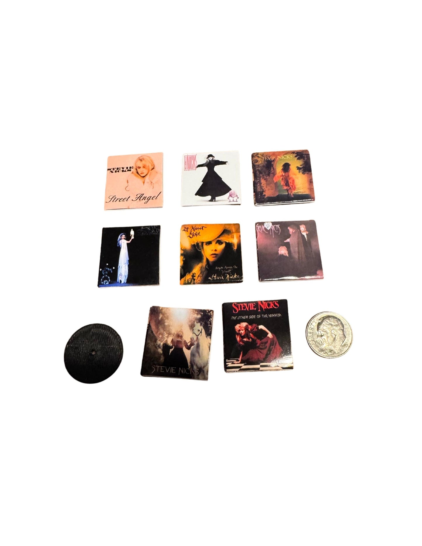 Miniature Stevie Nicks Vinyl Records – 1:12 Scale Dollhouse Music Decor