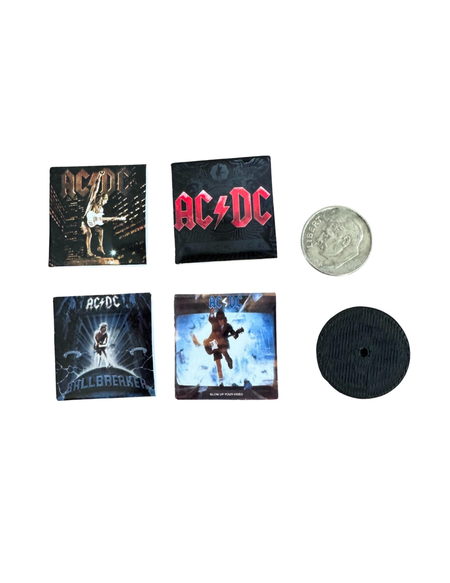 Miniature AC/DC Vinyl Records | 1:12 Scale Dollhouse Rock Decor