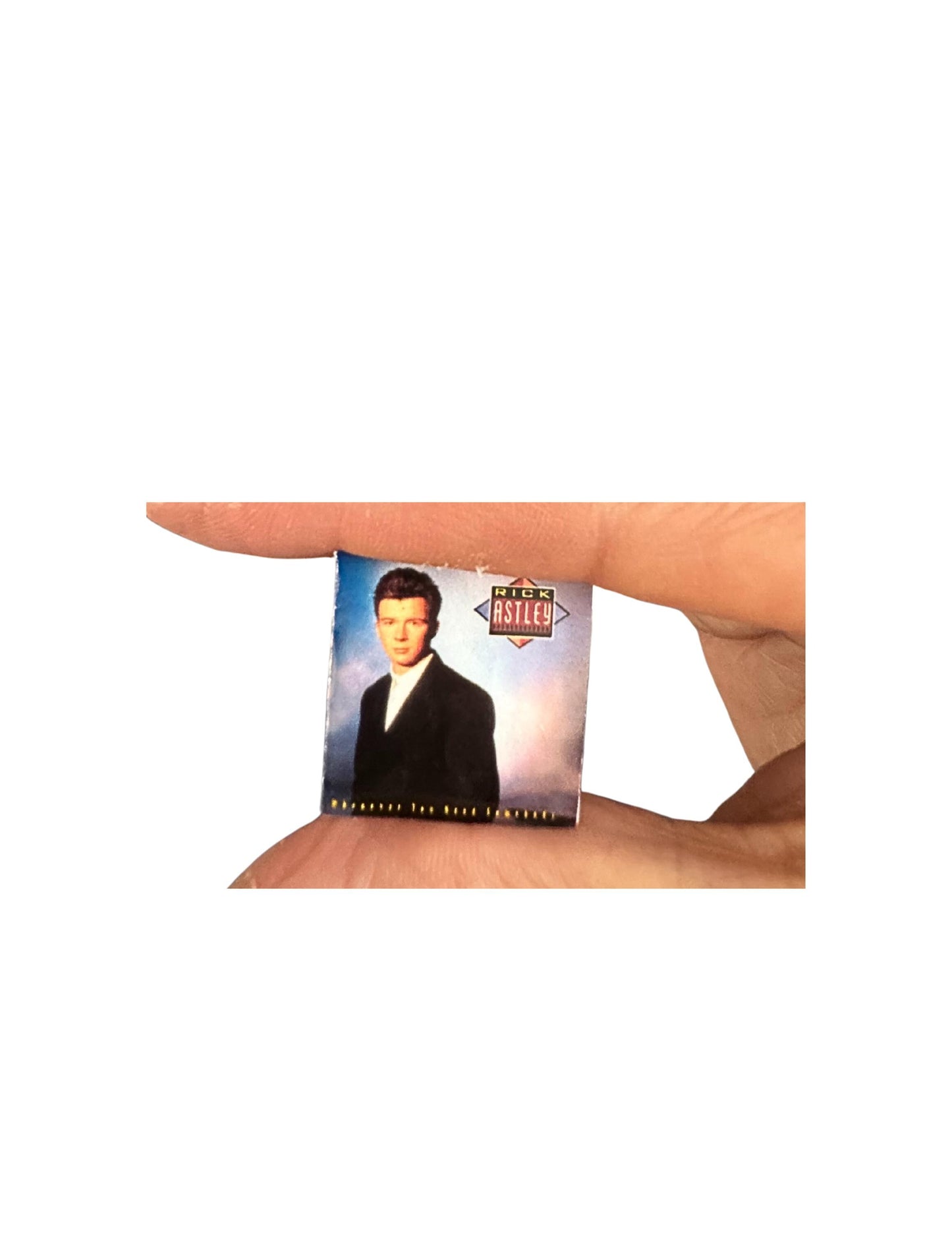 Miniature Rick Astley Vinyl Records - 1:12 Scale Dollhouse Decor