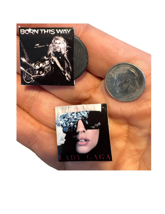 Miniature Lady Gaga Vinyl Record Albums Dollhouse Music Collectibles
