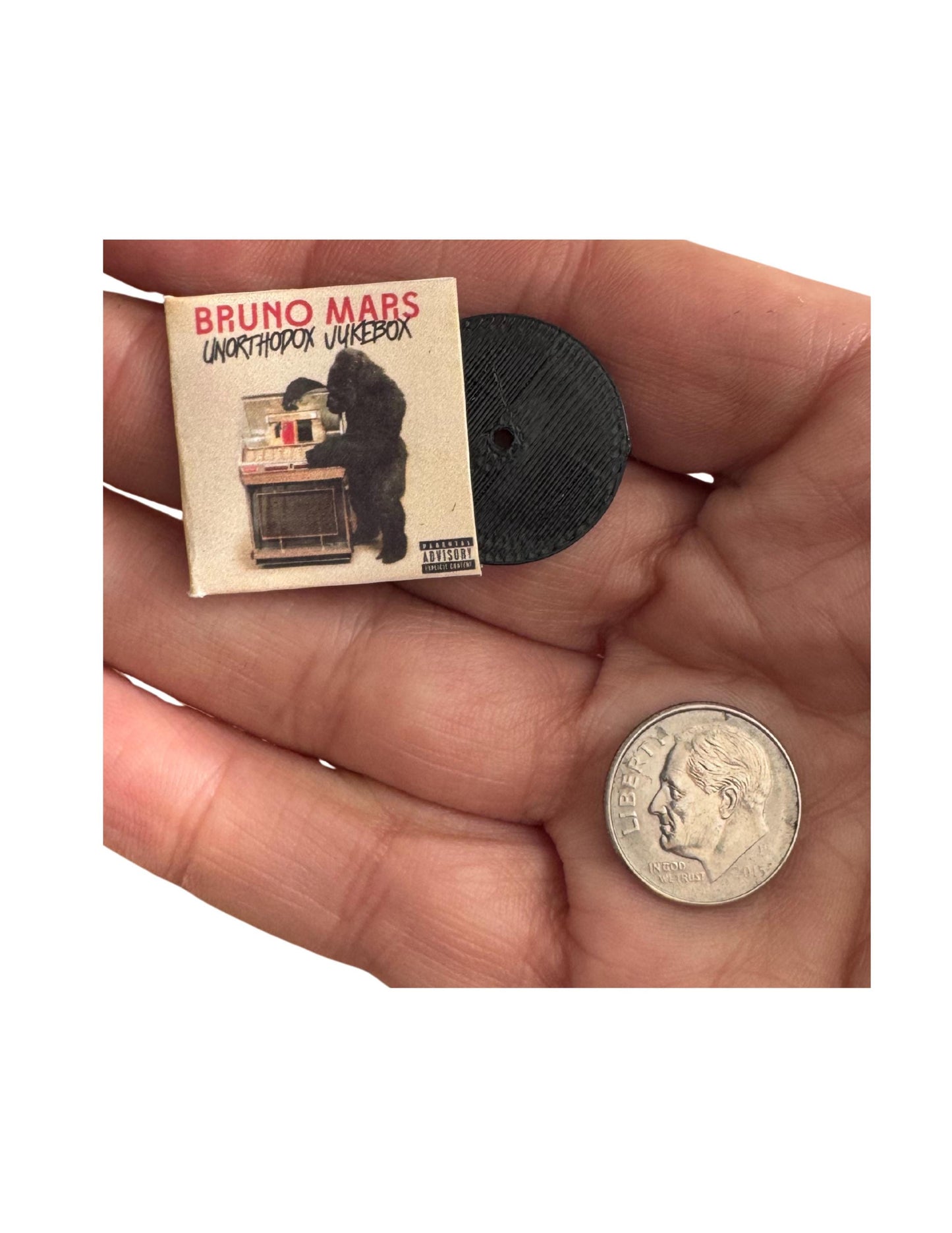 Miniature Bruno Mars Vinyl Records - 1:12 Scale Collectible Albums