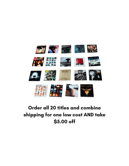 Miniature Bon Jovi Album Covers 1:12 Scale - Dollhouse Rock Decor