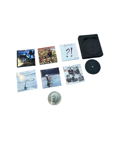 Miniature Deep Purple Vinyl Album Cover, 1:12 Scale Dollhouse Collectible