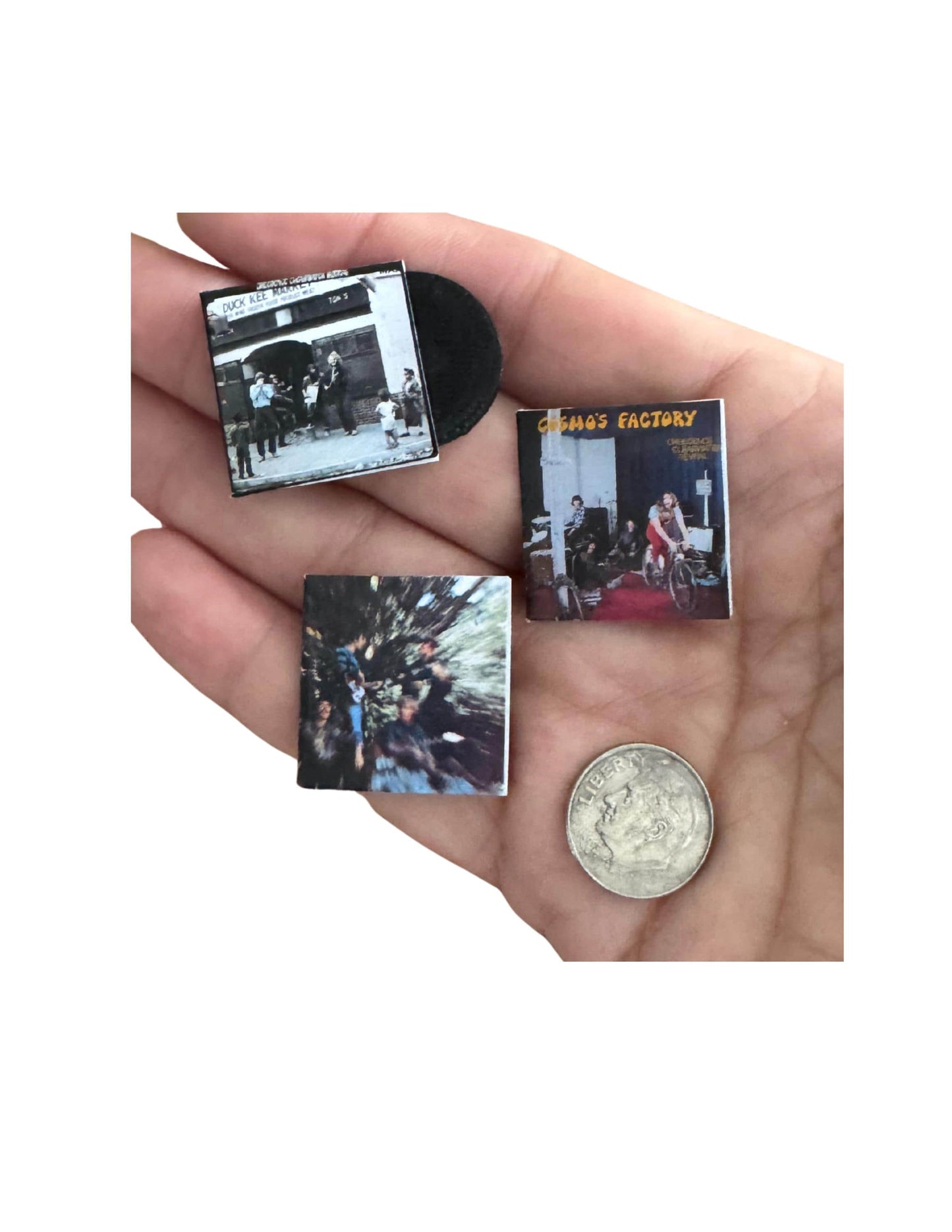 Creedence Clearwater Revival  Miniature CCR Vinyl Records – 1:12 Scale Dollhouse Music Decor