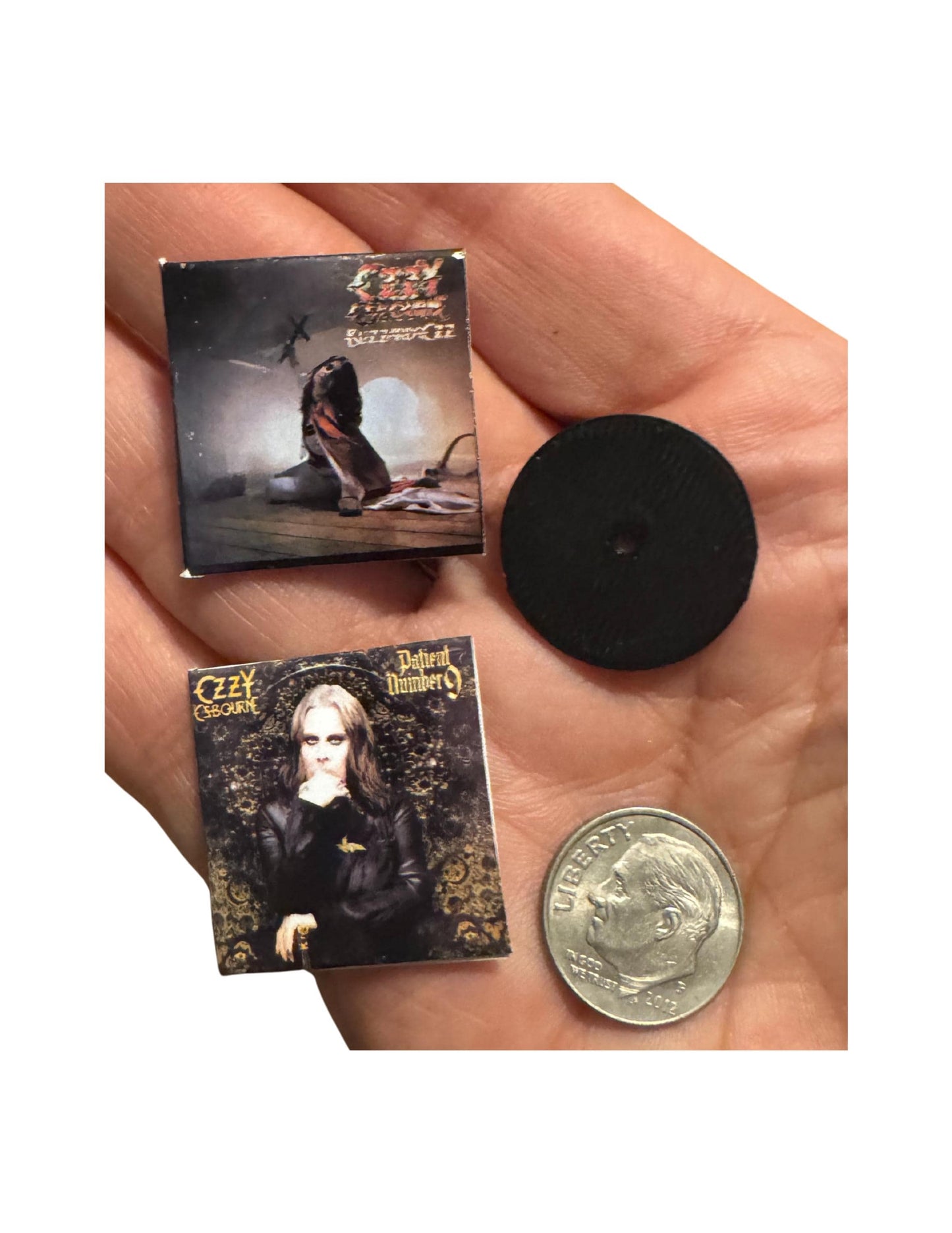 Miniature Ozzy Osbourne Vinyl Record, 1:12 Scale Dollhouse Decor