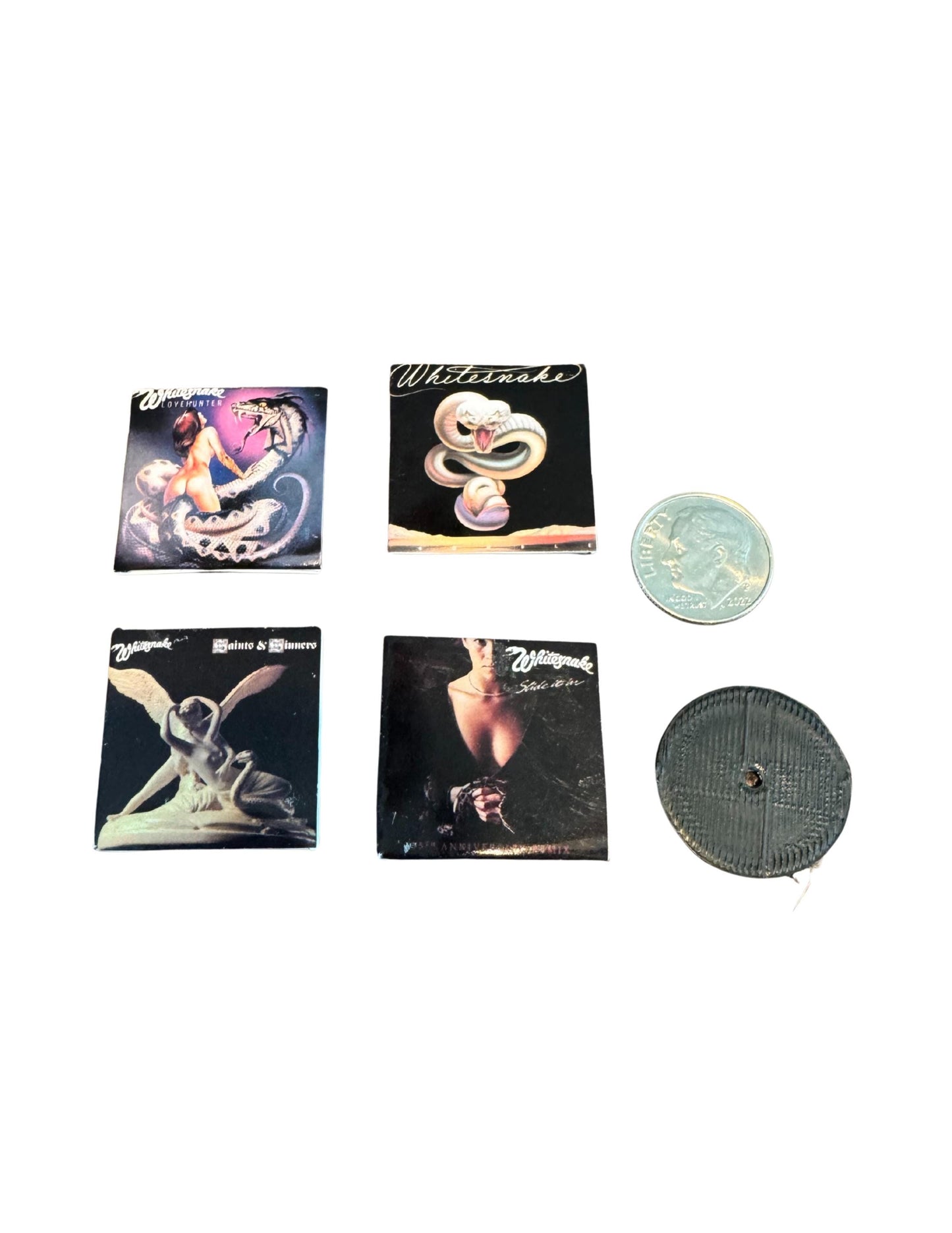 Miniature Whitesnake Vinyl Album Covers, 1:12 Scale Rock Dollhouse Decor