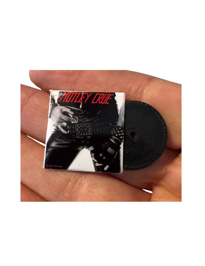 Mötley Crüe Miniature Vinyl Album Covers, 1:12 Scale Dollhouse Decor